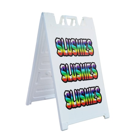 Signmission Slushies, A-Frame & 2 Decals Installed, Heavy-Duty Plastic Frame SBHD-D-2436-Slushies