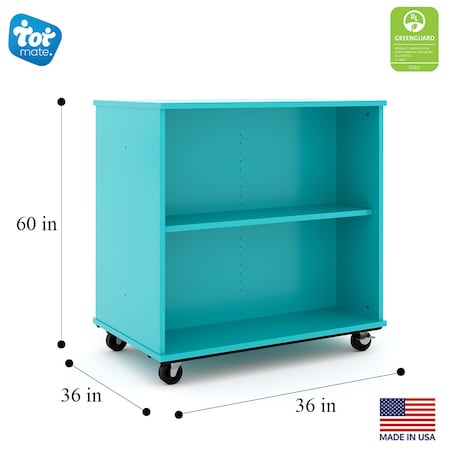 Tot Mate Mobile Wood Cabinet, Ocean, 36 in W x 36 in L x 36 in H x 23 in D TMM612A.M0060
