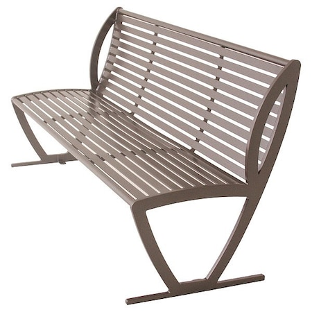 Ultraplay Outdoor Bench, 72 in L, Brown 93N-HS6