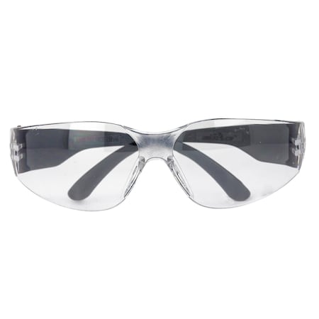 Bison Life Safety Glasses, Anti-Scratch, Clear Lens Black Temple Lens, Frameless BLSH-ESCR-CLLCT-SG9BK