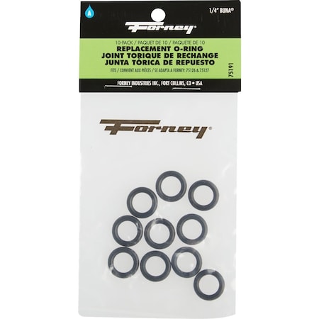 Forney 1/4'' Quick Coupler Pressure Washer O-Ring, 10-Piece 75191