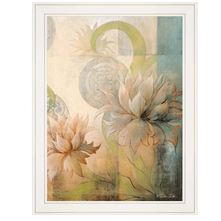 Homeroots Meandering Flowers II 1 White Framed Print Wall Art 404843