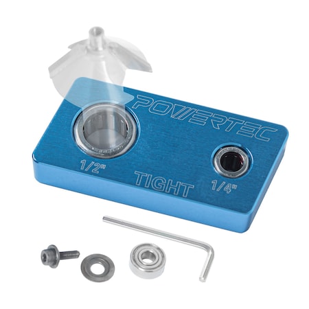 Powertec Router Bit Vise Magnetic, Router Bit Holder, 1/4 in. & 1/2 in. Shank with One-Way Bearing 71974N