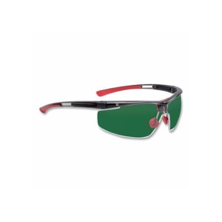 North Adaptec, Series Protective Safety Glasses, IR 5.0, Polycarbonate, HydroShield AF, Black/Red 068-T5900LTK5.0