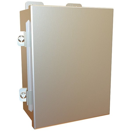 Hammond Clamps Electrical Enclosure, 8 in H, 4 in D, 6 in W, 12, 13, 3R, 4, 4X, Stainless Steel 1414N4SSG