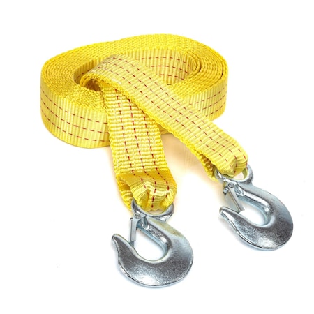 Neiko Heavy-Duty Tow Strap with Hooks, 2 in x 20’, Woven Polyester Webbing and 10,000-Pound Capacity 51005A