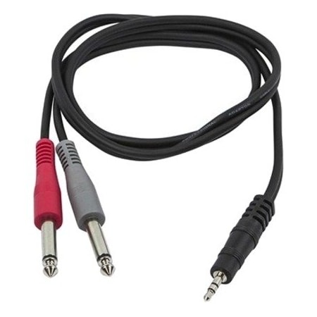 Monoprice 1/8" TRS male to two 1/4" TS male cable - 5 feet 601045