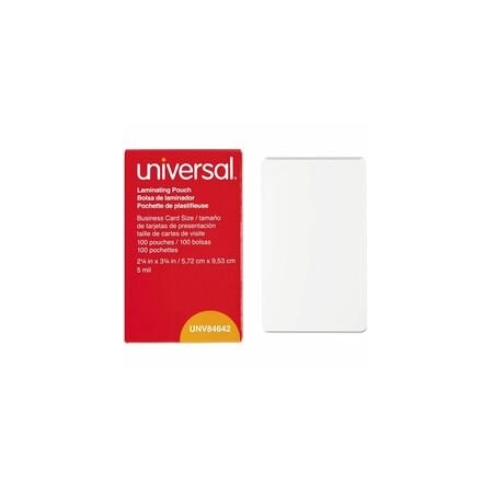 Universal Laminating Pouches, Business Card, 100PK UNV84642