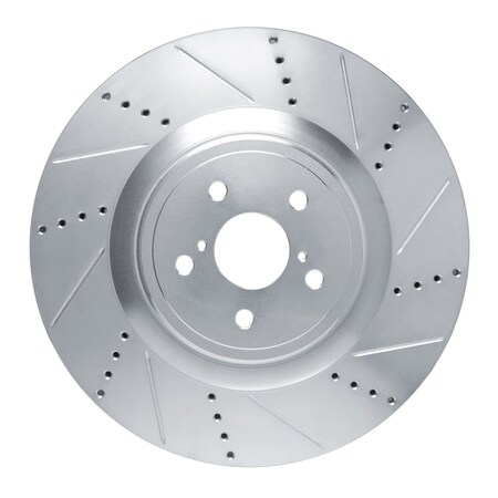 Dynamic Friction Co DFC Brake Rotor - Drilled and Slotted - Silver 631-75037D