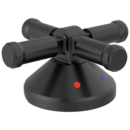 Delta Broderick 3-Hole Roman Tub W/Hand Shower - Handle Kit-Cross In Matte Black H575BL