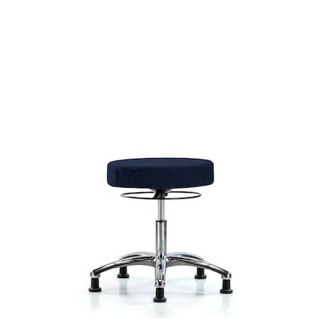 Blue Ridge Ergonomics Desk Stool, Chrome, Fabric, Glides, Nav BR-FDHSO-CR-RG-F45