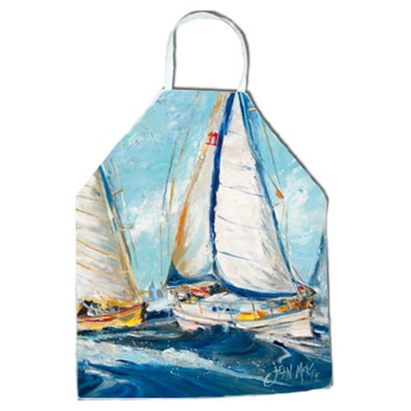 Carolines Treasures Roll Me Over Sailboats Apron JMK1290APRON