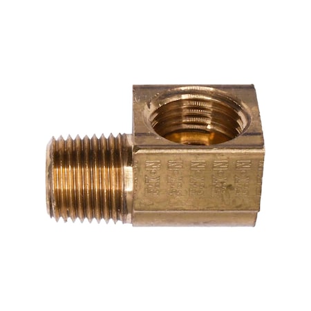 Auveco Brass 90 Degree Inverted Flare 1/4in To Male Pipe 1/8in Adapter, 5PK 76