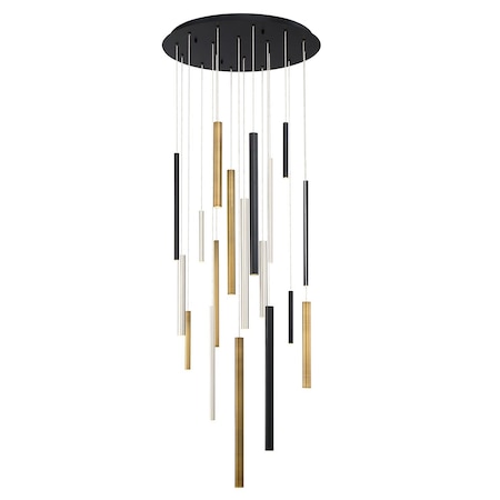 Eurofase Santana Contemporary LED Chandelier, 18-Light, 900 Lumens, Multi Color/Multi Color 31445-045