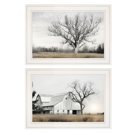 Set Of Two Ohio Fields I 1 White Framed Print Wall Art, 2PK