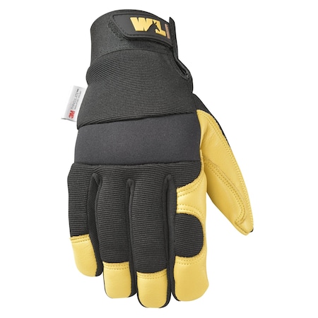 Wells Lamont Wells Lamont Men's Saddletan Grain Winter Work Gloves Black/Yellow XL 1 pair 3233XL