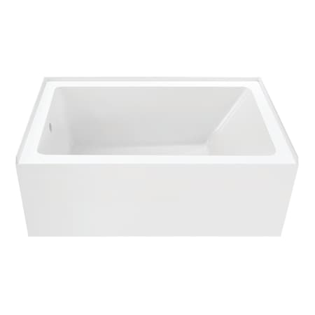 Kingston Brass 54" Acrylic Rectangular 3-Wall Alcove Tub, Left Hand Drain, Glossy White VTAP5436L22