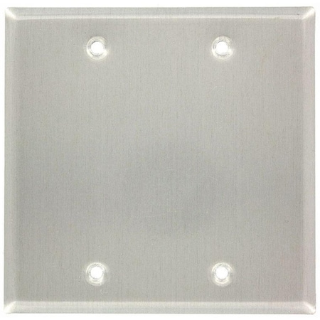 Leviton Blank Wallplate, Weather-Resistant, Gang 2, Gray 83025-EXT