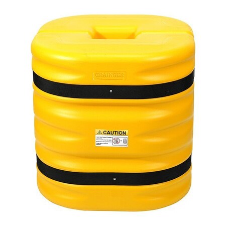 Zoro Select Column Protector, Yellow, HDPE, 6" dia 913NE6