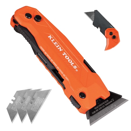Klein Tools FLICKBLADE 2-in-1 Utility Knife / Scraper with Blade Storage 44306