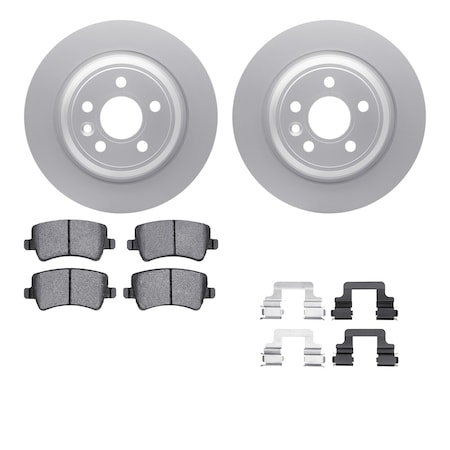 Dynamic Friction Co DFC GEOSPEC Coated Rotors with 5000 Brake Pads - Ceramic and Hardware 4512-27084