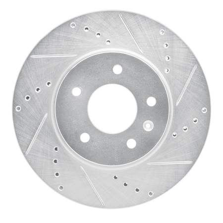 Dynamic Friction Co DFC Brake Rotor - Drilled and Slotted - Silver 631-47070R