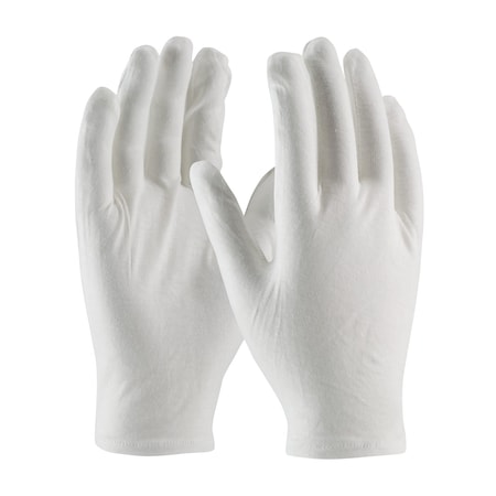 Cleanteam Medium Weight Cotton Lisle Inspection Glove with Rolled Hem Cuff, Men's, 12PK 97-520R