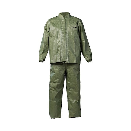 Tychem Jacket and Overall Set, Collared, TYCHEM(R) 2000 SFR, Webbing with Buckle, Zipper, Elastic Cuff QS750TGRLG000400