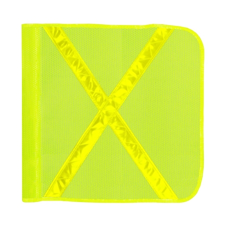 Safetywhips Warning Whip Flag, Orange Mesh, Yellow Reflective X, 16 Length Flag16-Y-XY