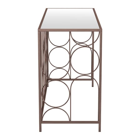 Homeroots 50" Bronze Mirrored Glass and Steel Frame Console Table 668869
