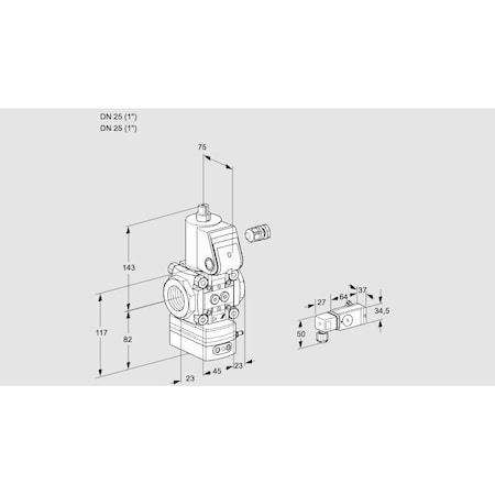 Honeywell Kromschroder Gas Pressure Regulator with Solenoid Valve, 24V DC, DN15, IP65 KS88031970
