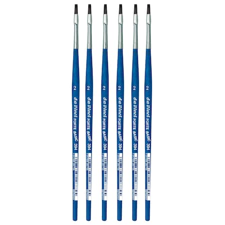 Da Vinci FORTE BASIC Student Brush, Synthetic, Acrylic, Flat, Series 394, Size 2, 6PK VA-394_2