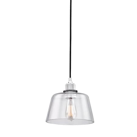 Troy Lighting Audiophile 1 Light Pendant 9.5 In. Old Silver Polished Aluminum F6152-OS/PA