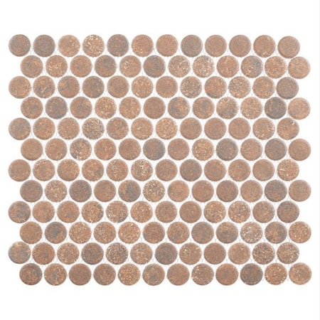 Andova Tiles SAMPLE-Estavo Grey 3/4-in. Penny Round Stone Inspired Matte Porcelain Floor & Wall Mosaic Tile SAM-ANDESTA1254