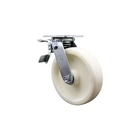 Service Caster 8 Inch Nylon Swivel Caster with Roller Bearing and Total Lock Brake SCC SCC-TTL30S820-NYR