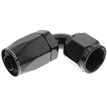Red Horse Performance 10 90 deg Female Aluminum Hose End - Black RHP6090-10-2