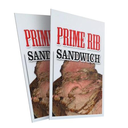 Signmission Prime Rib Sandwich, Plastic Signs Only 24 Inch x 36 Inch, Corrugated Plastic, 2PK CSB-2436-2PACK-Prime Rib Sandwich