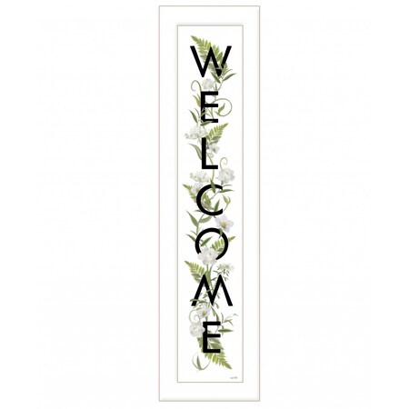Homeroots Welcome Sign II 1 White Framed Print Wall Art 408113