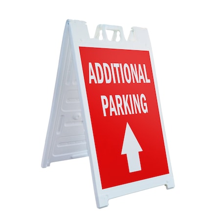 Signmission Additional Parking With Up Arrow, A-Frame & 2 Sign Inserts, Heavy-Duty Plastic Frame SBHD-C-2436-AdditionalParkingWithUpArrow
