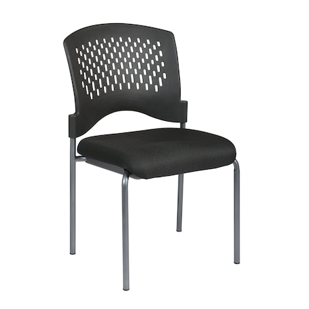 Office Star Products ProGrid Titanium Finish Armless Visitors Ch, Coal 8620-30
