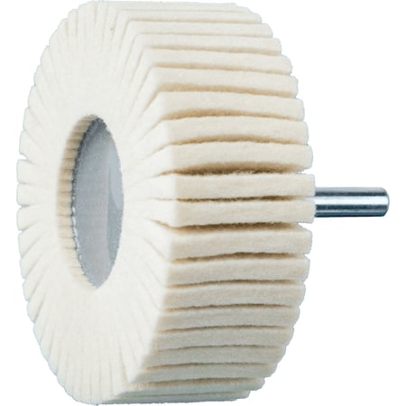 Pferd 3'' Mounted Felt Flap Wheel, 1'' Thick - 1/4'' Shank, Soft Grade 48550