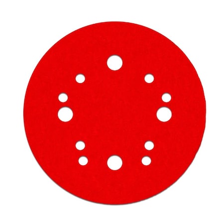 Diablo Sanding Disc, 5 in Dia, 320 Grit, Super Fine, Ceramic Abrasive, 12-Hole Red, 15PK DCD050320H15G