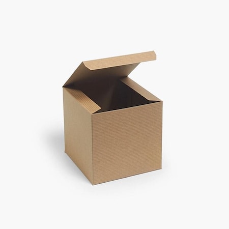 Nashville Wraps Recycled Kraft Pinstripe 1 Piece Gift Boxes, 6x6x6, 100PK KG06