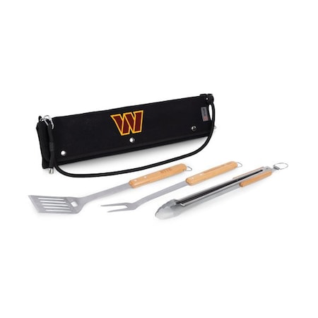 Picnic Time Family Of Brands NFL Washington Commanders BBQ Roll Up 3 Piece Set, (Black) 746-03-179-374-2