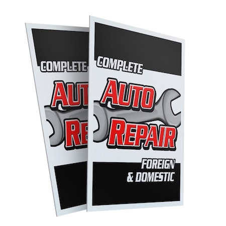 Signmission Complete Auto Repair Foreign & Domestic, Plastic Signs Only 24 In x 36 In, Corrugated Plastic, 2PK CSB-2436-2PACK-CompleteAutoRepairForeign