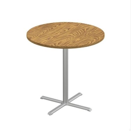 Correll Round Cafe Table, 42 in W, 42 in L, 42 in H, Particleboard Top, Medium Oak SXB42R-06-98-06