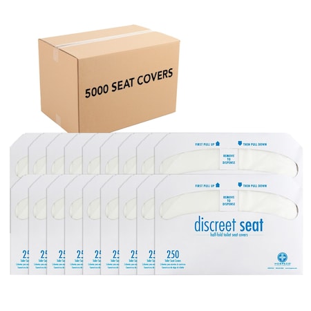 Hospeco Discreet Seat Toilet Seat Covers Half Fold - Case of 5000 DS-5000