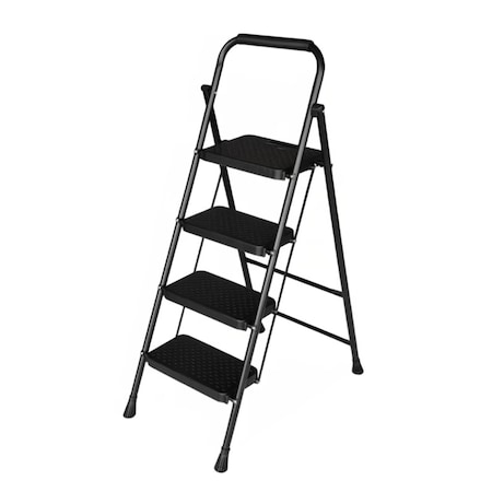 Wrightmaster 4-Step Lightweight Metal Step Stool, 9 ft. Reach, 500 lb. Load Capacity, Portable Step Tools ZOR-YX-4step