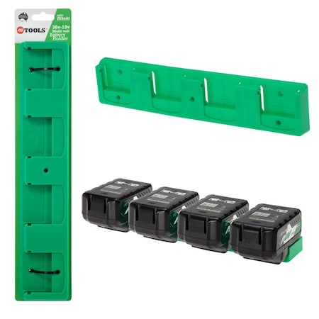 48 Tools Battery Holder, 14.875 in L, 18 V BH-MET-GRE-04
