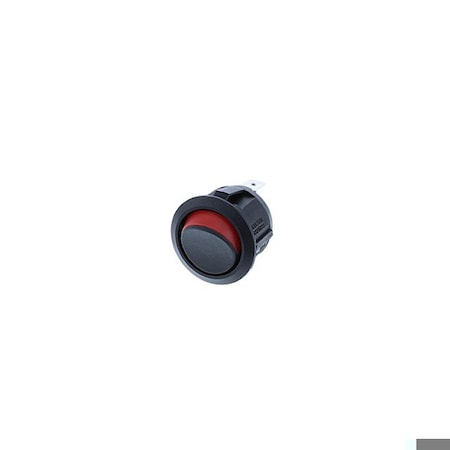 Switch Components Round Rocker, 2P SPST OFF-ON, Black&Red RA1-1A-DC-2-R